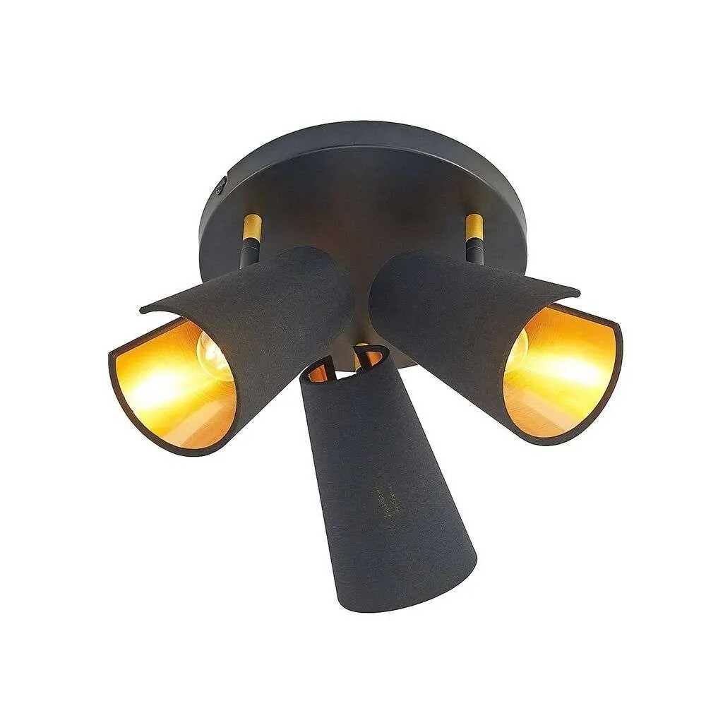 Zylindro 3 Loftlampe Black/Gold - Lindby thumbnail