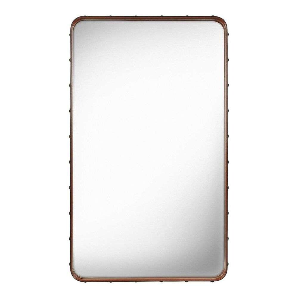 Adnet Wall Mirror Rectangular 65X115 Tan Leather - GUBI thumbnail