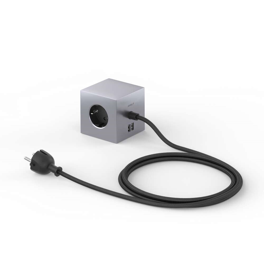 Billede af Square 1 USB A & Magnet 1,8m Silver - Avolt