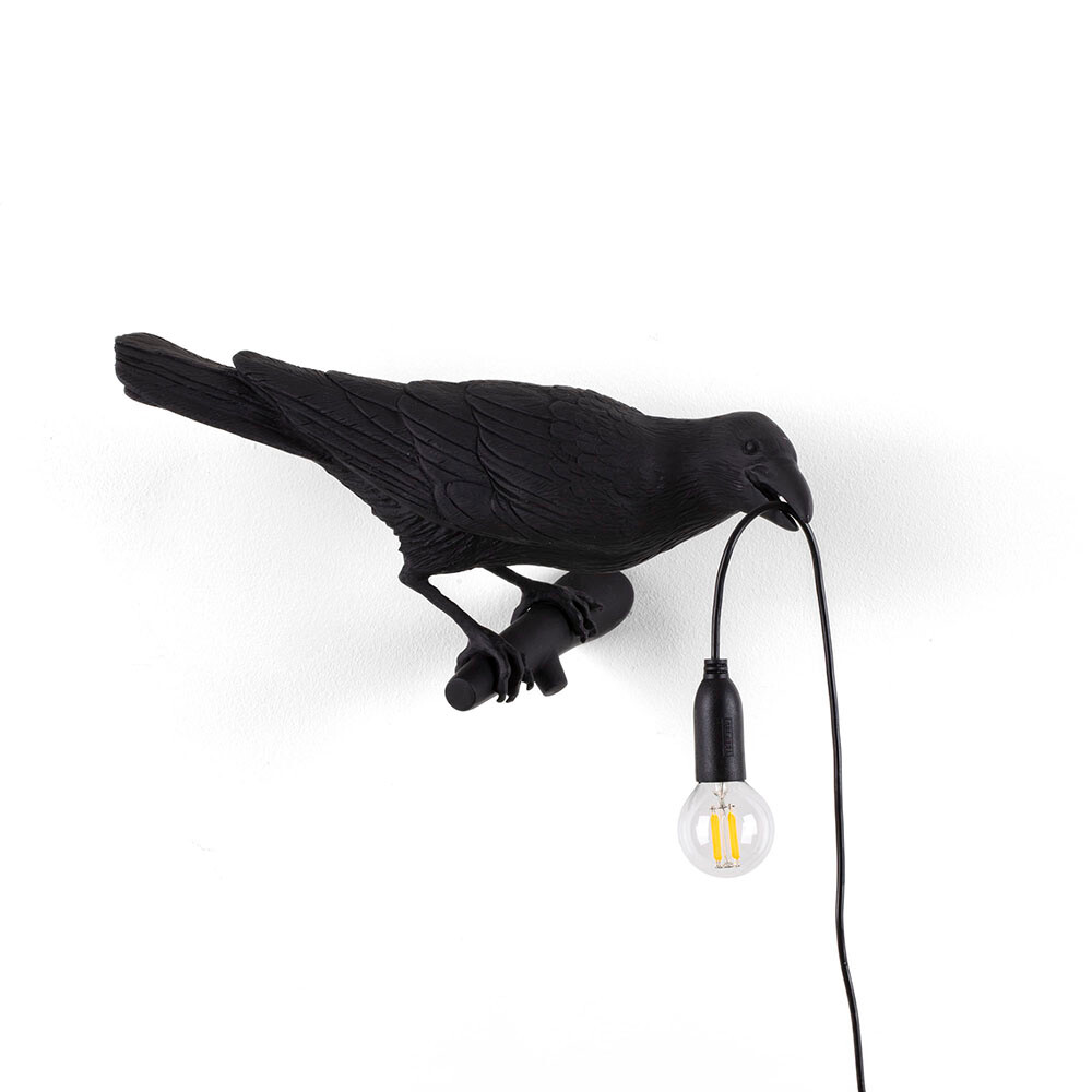Billede af Bird Lamp Looking Right Væglampe Sort - Seletti
