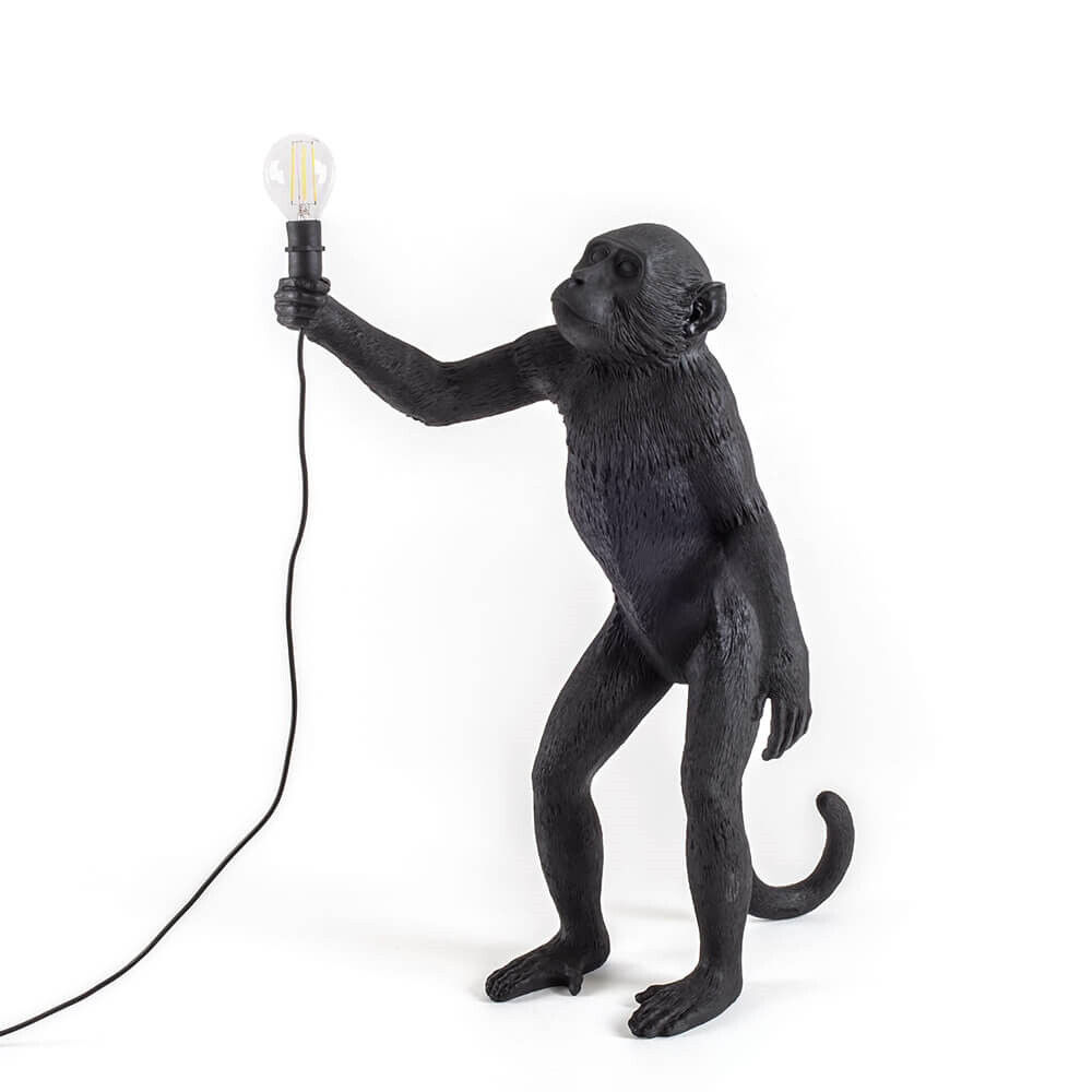Seletti Monkey Standing Bordlampe Sort Udendørs