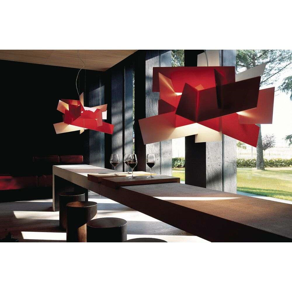 Big Bang LED Large Pendelleuchte Dimmbar Rot Foscarini