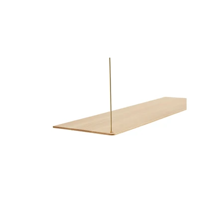 Woud Around wall hanger, large, white pigmented oak - brass