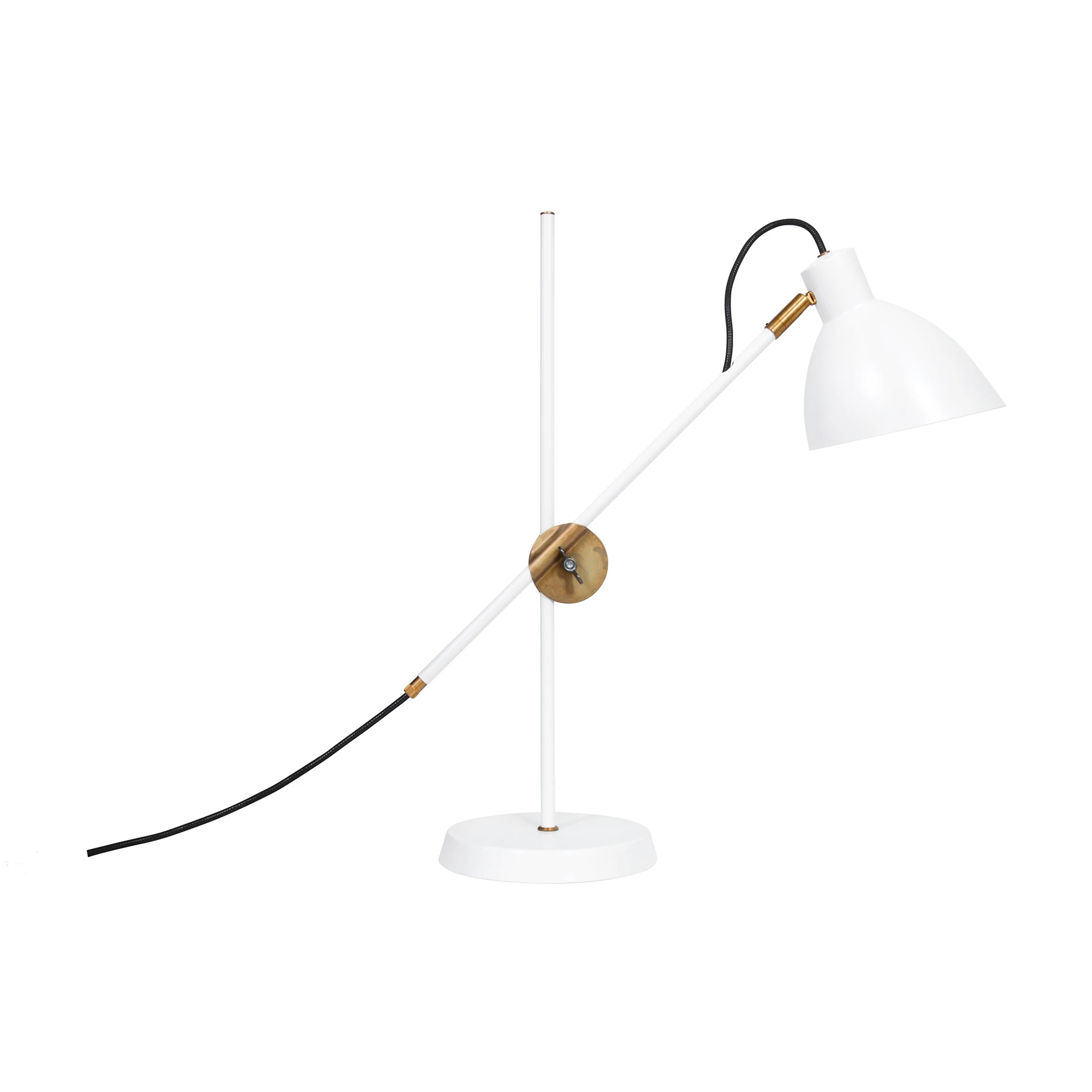 KH#1 Lampe de Table Blanc/Laiton Brut - Konsthantverk