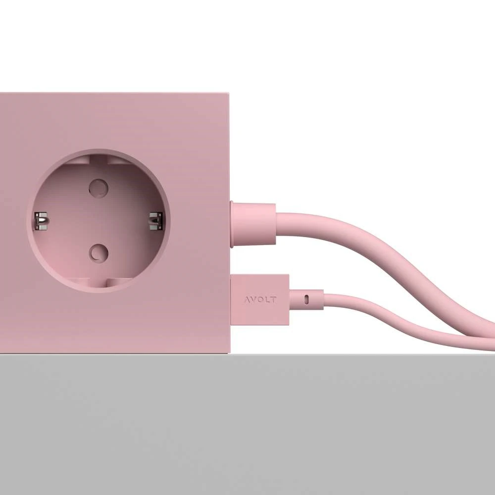 Square 1 USB A & Magnet 1,8m Old Pink - Avolt