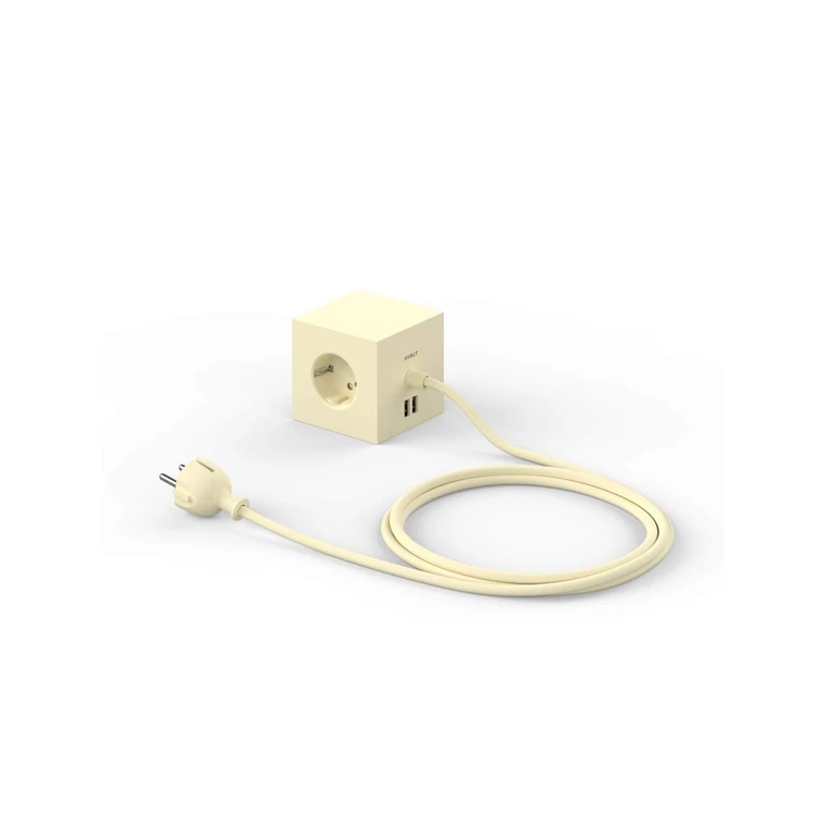 Square 1 USB A & Magnet 1,8m Ice Yellow - Avolt