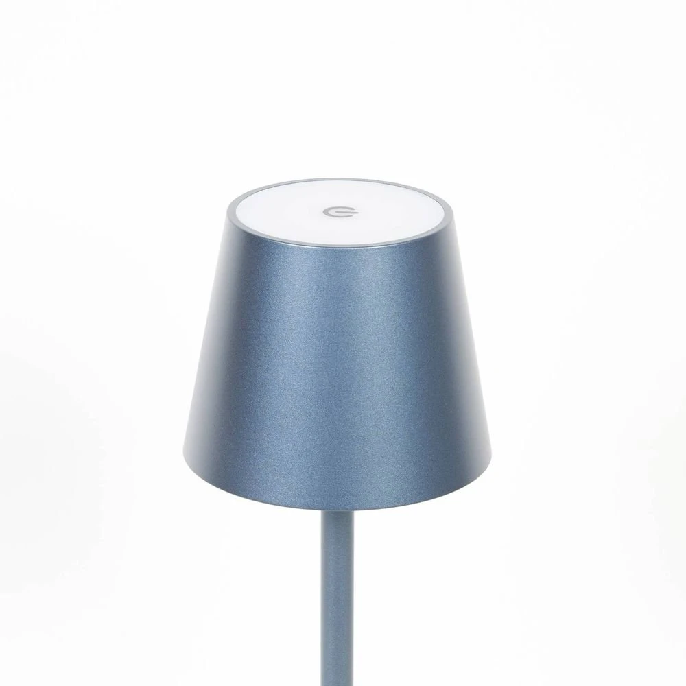 Lindby Janea LED, lampada da tavolo ricaricabile, grigio-blu