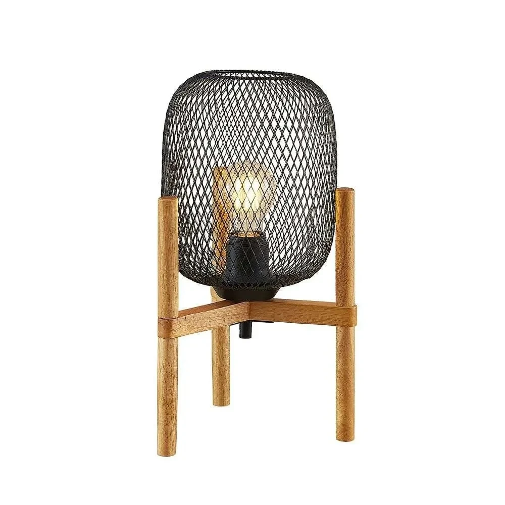 djuna lampe de table black/wood - lindby