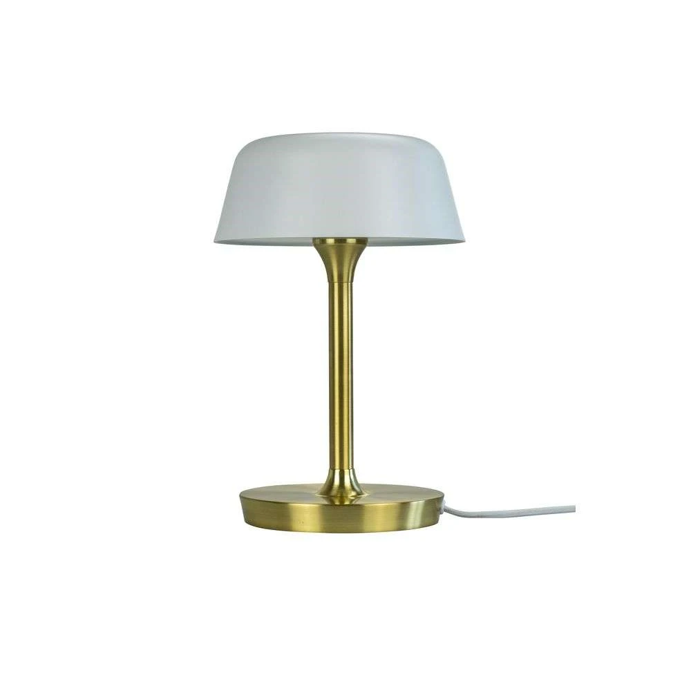 valencia led lampe de table 230v matt white/brass - dyberglarsen