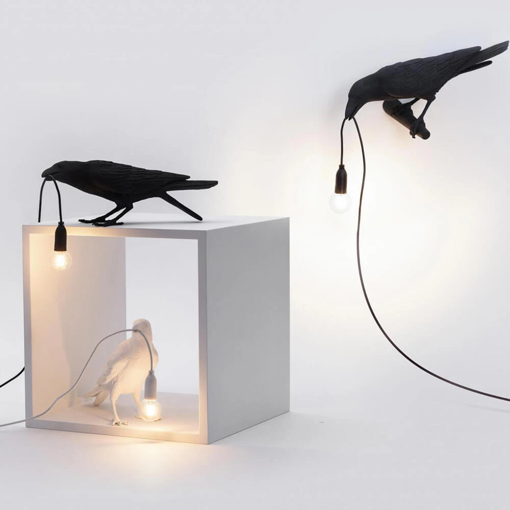 viuda eximir Giotto Dibondon Bird Lamp Playing Lámpara de Sobremesa Negro - Seletti