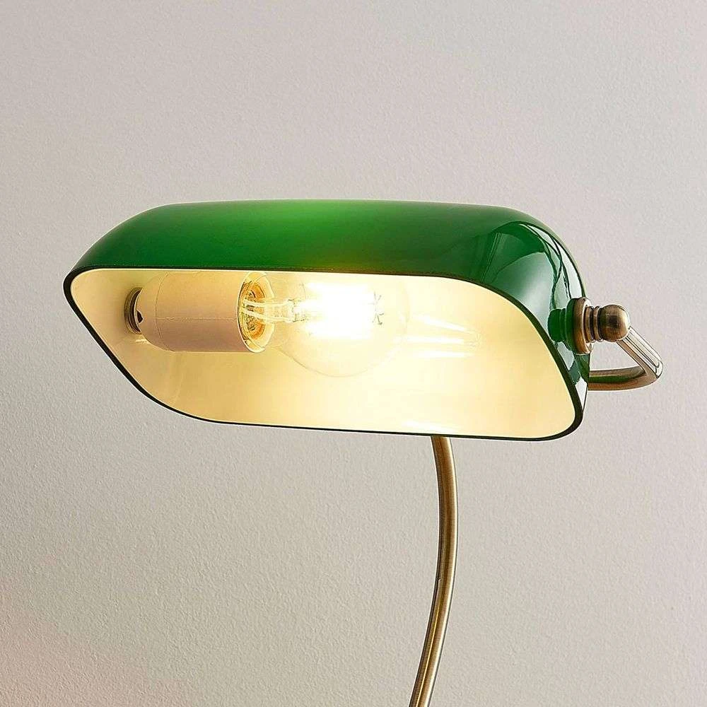 Selea Table Lamp Glossy Green/Brass - Lindby - Buy online