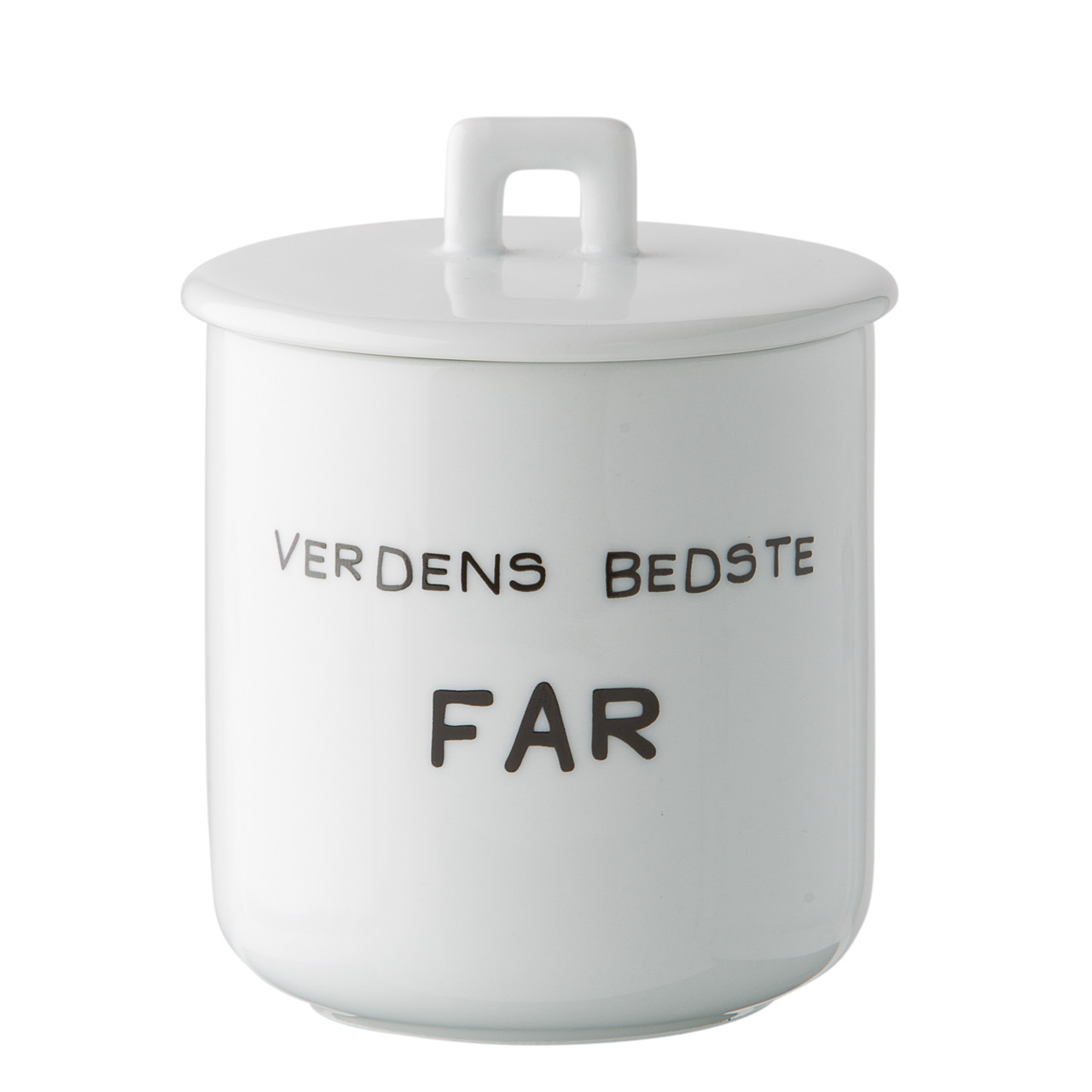 SINNERUP Krus m. porcelænslåg – Verdens bedste far (SORT ONESIZE)