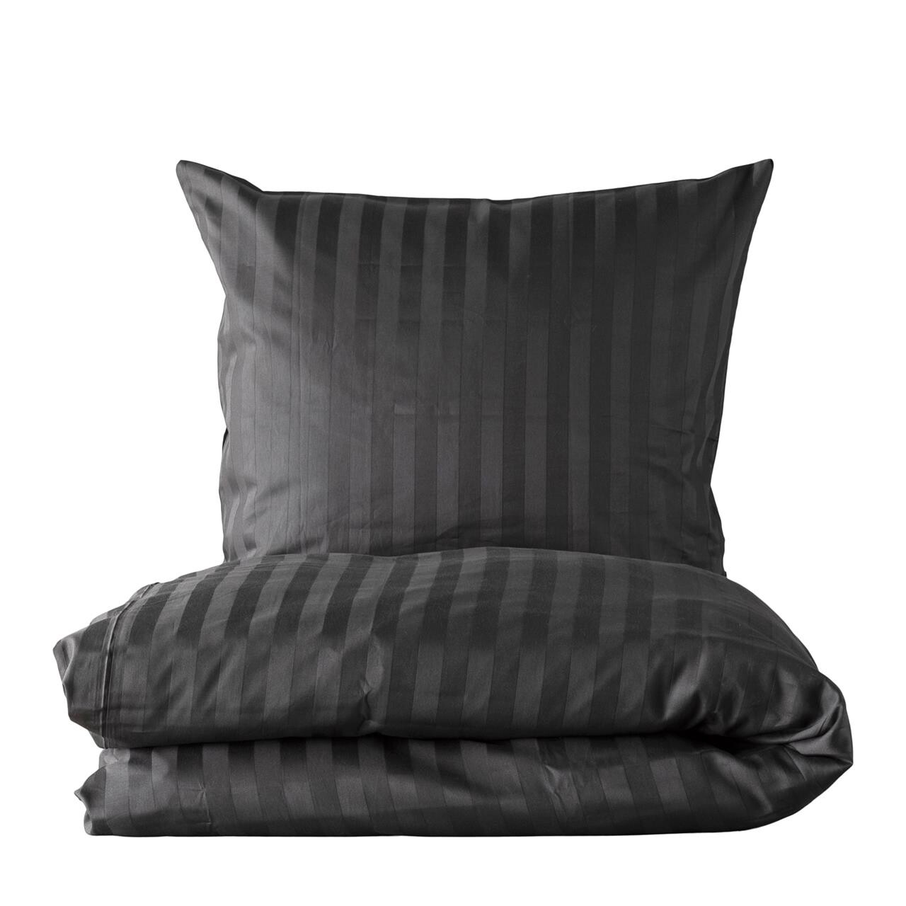 SINNERUP Stripe sengetøj (MØRK GRÅ 140X220  (ekstra længde))