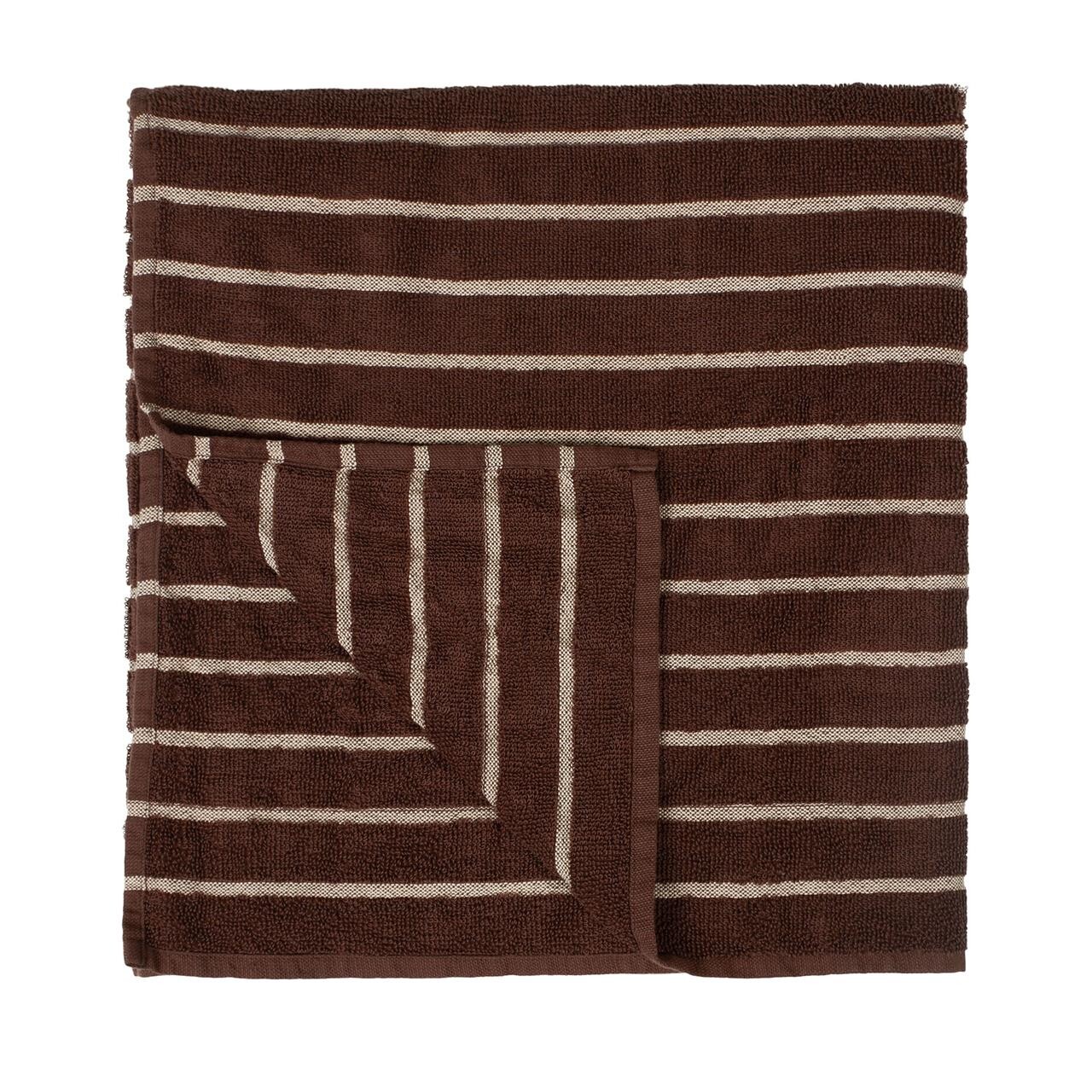SINNERUP Life stripe badehåndklæde  (BRUN ONESIZE)