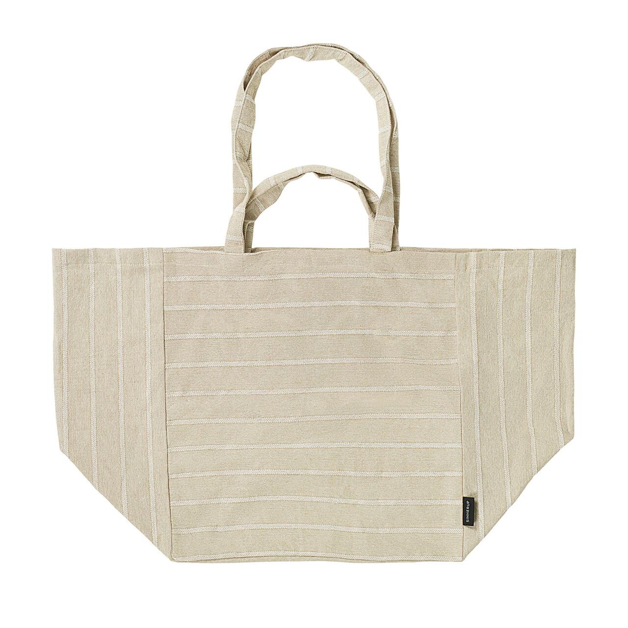 SINNERUP Life stripe strandtaske (BEIGE ONESIZE)