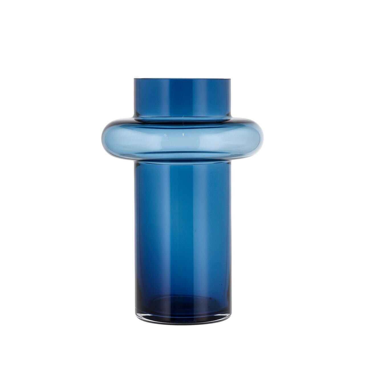 LYNGBY GLAS Tube glasvase 25 cm dark blue
