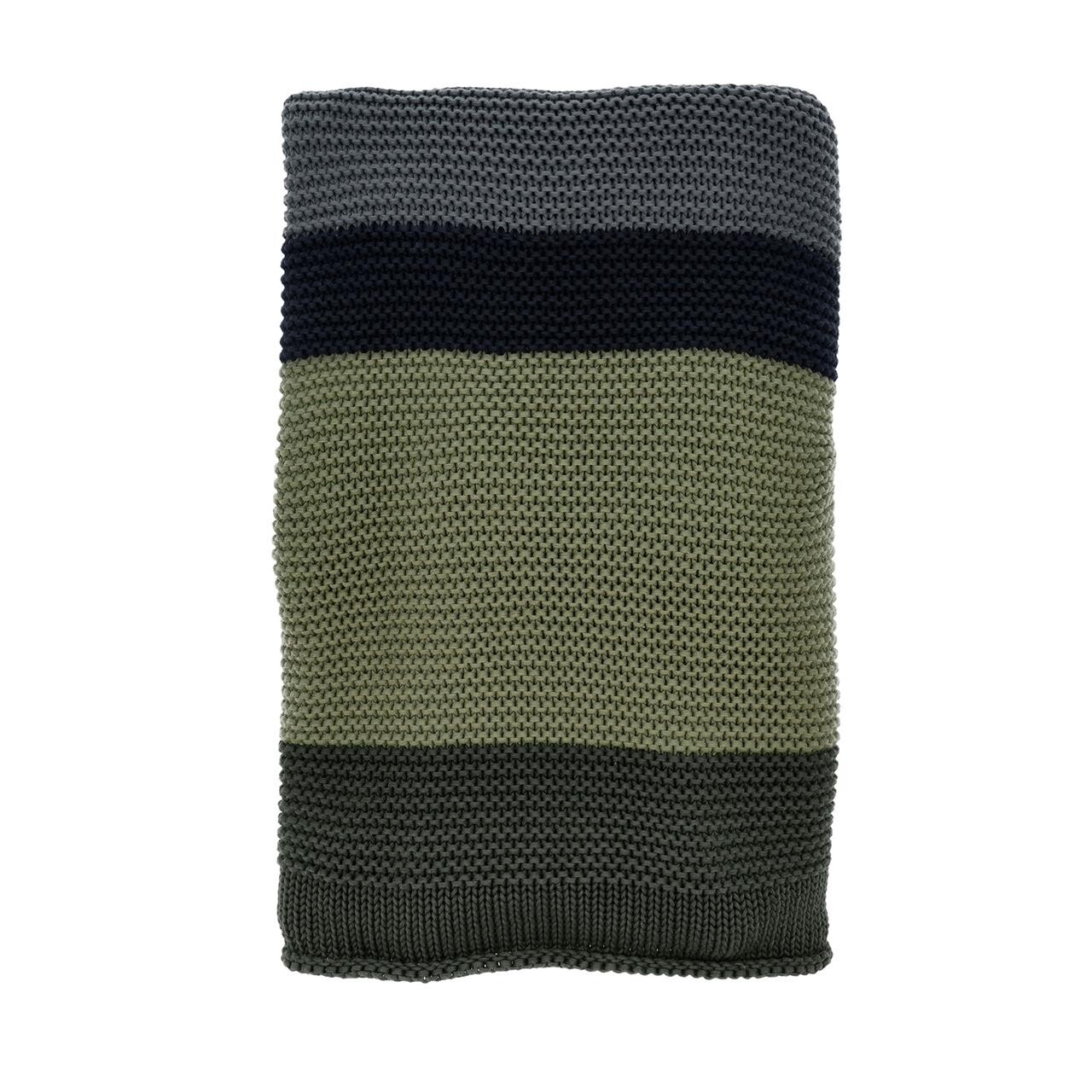 SÖDAHL Bold Knit Plaid 130×170 cm forest green/black