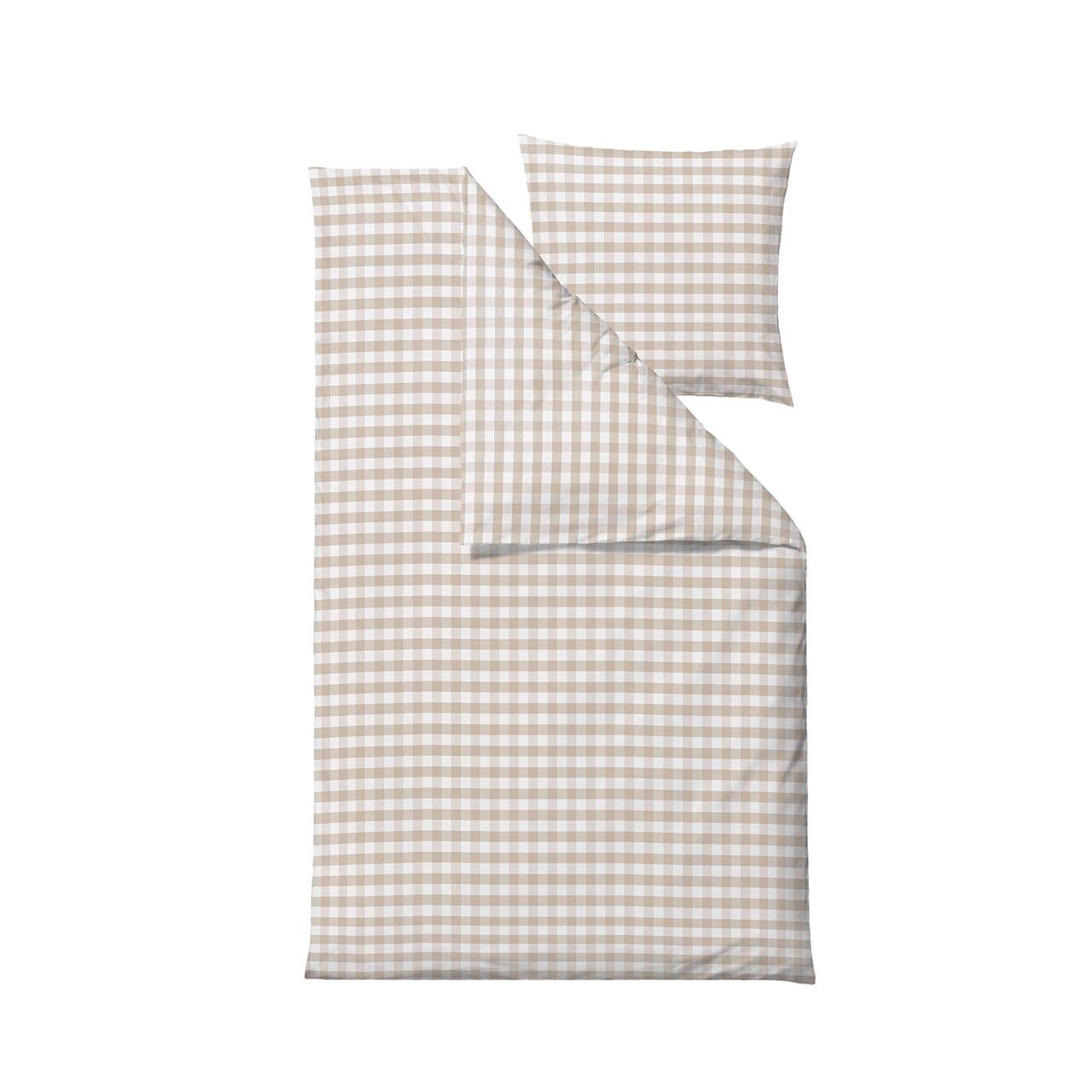 SÖDAHL Gingham sengetøj 140×200 cm beige