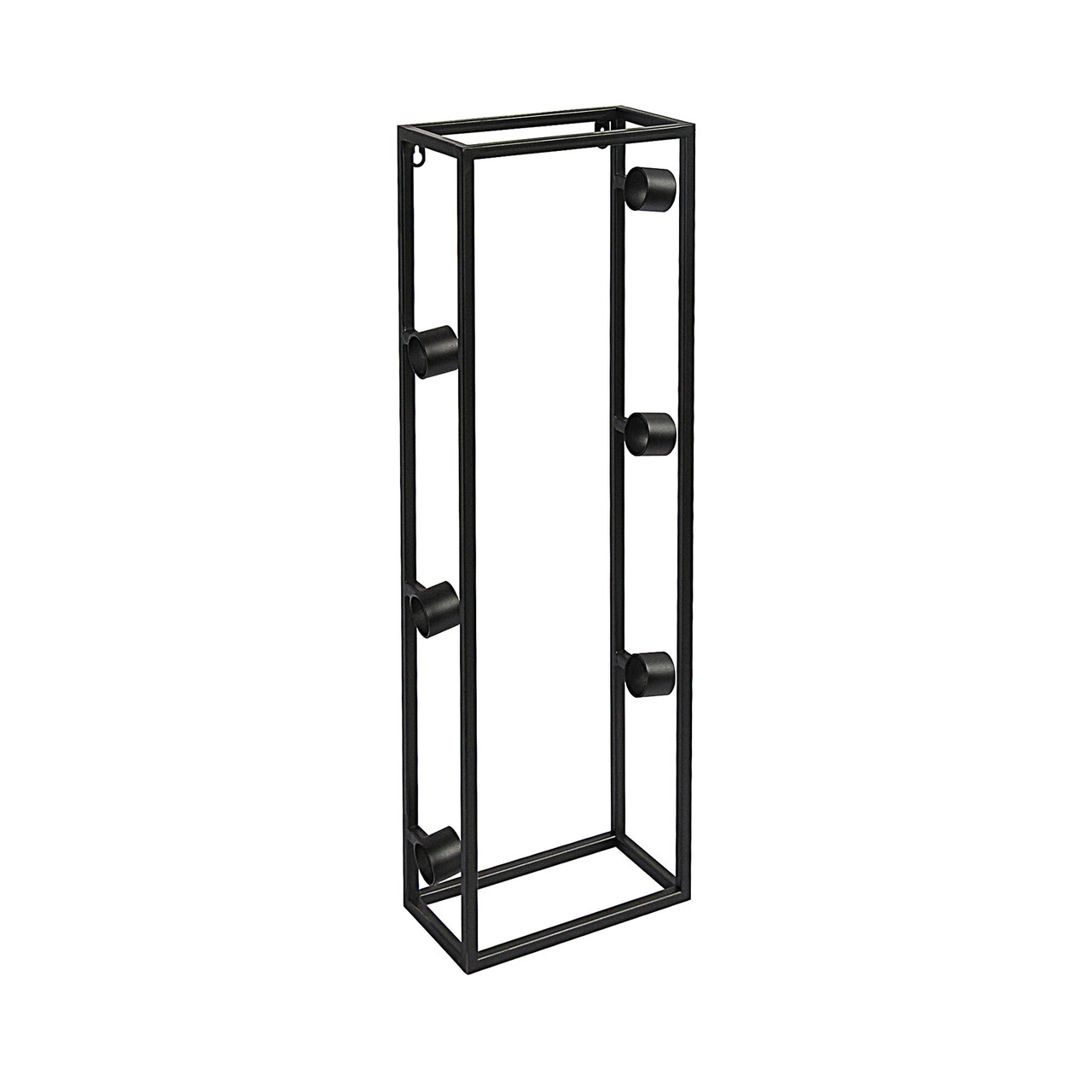 REIMS væghængt vinholder sort metal 25×12,5×69 (SORT ONESIZE)