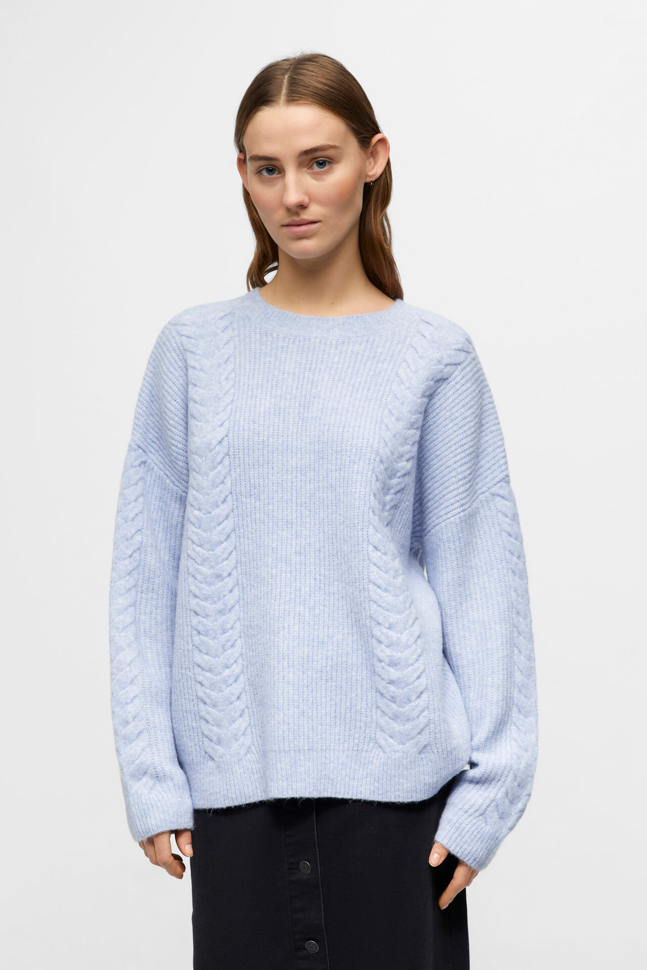 OBJECT OBJDonovani L/S knit pullover (LYS BLÅ L)