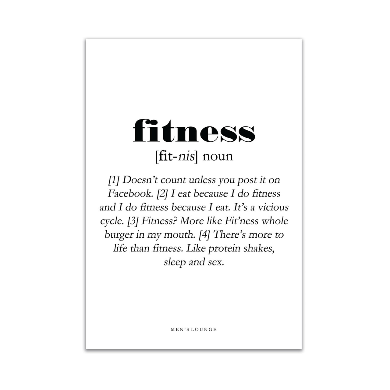 MEN’S LOUNGE Fitness Definition 30×40