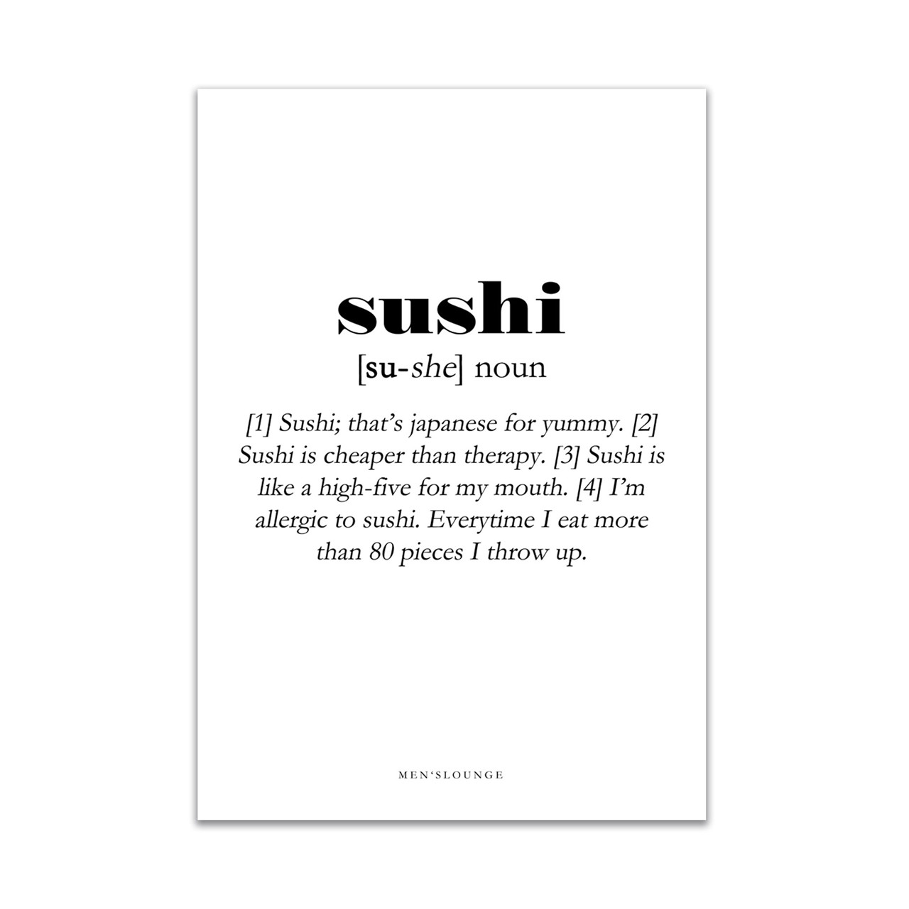 MEN’S LOUNGE Sushi Definition 30×40
