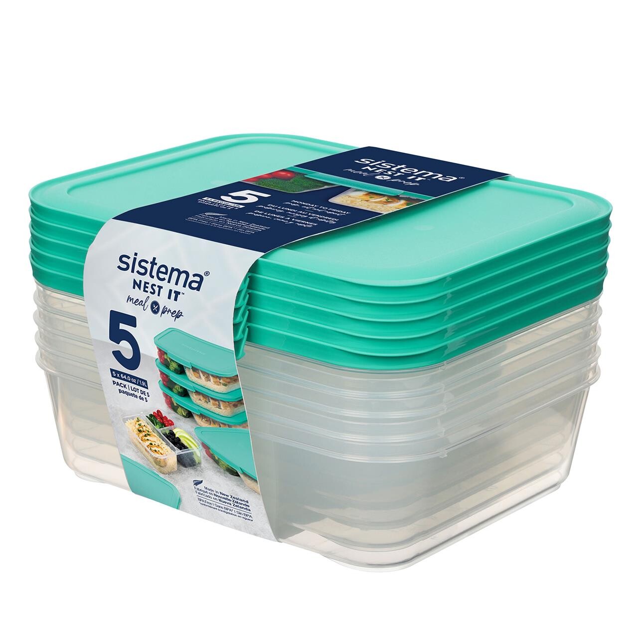 SISTEMA Meal Prep 5 pk 1,9 L