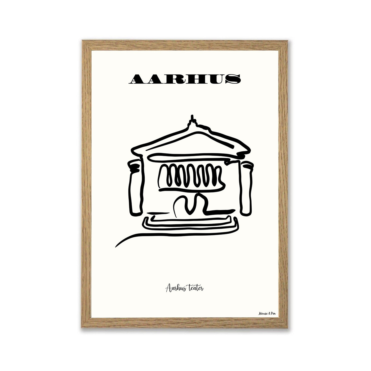 Mouse and Pen Illustration MOUSE AND PEN “Aarhus teater” Plakat A3
