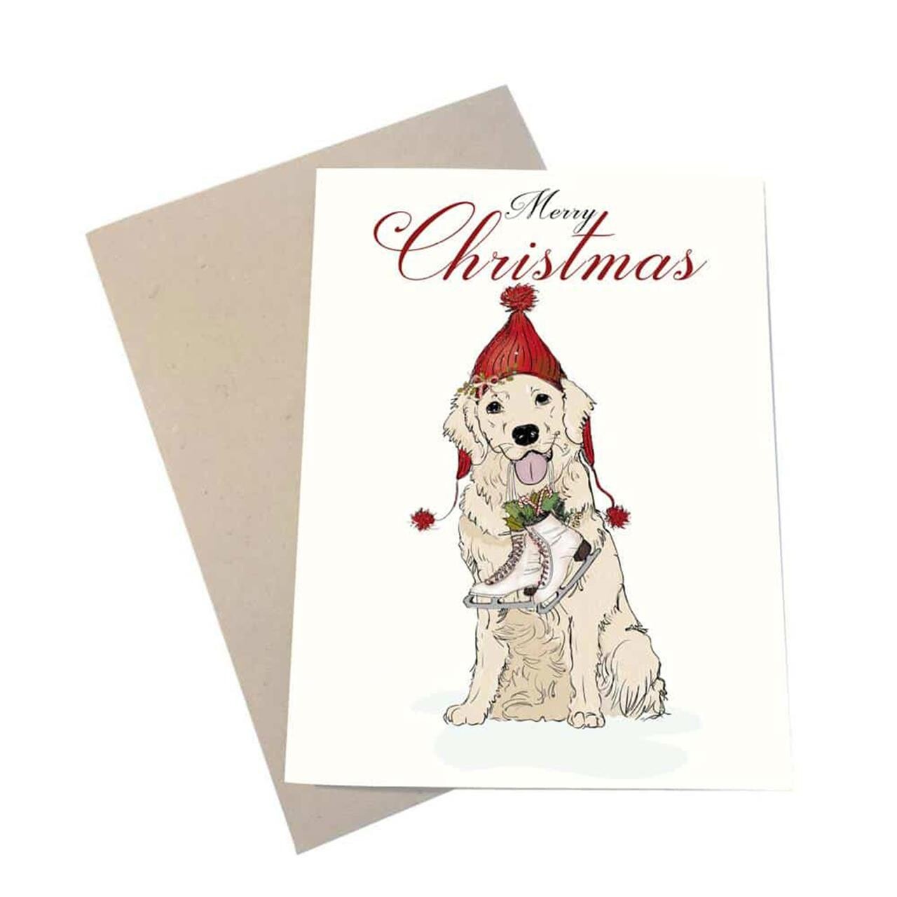 Mouse and Pen Illustration MOUSE AND PEN Golden Christmas A6 kort