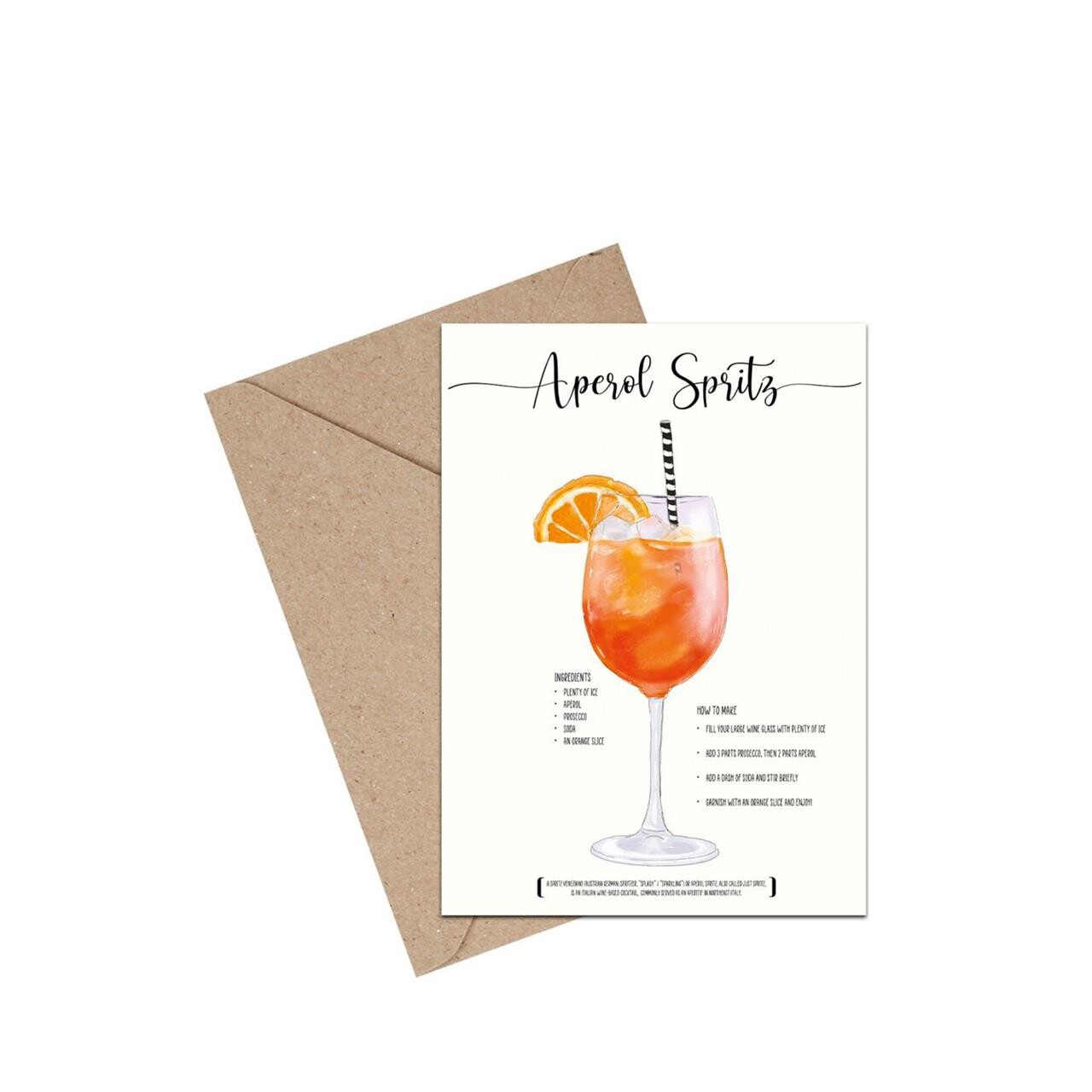 Mouse and Pen Illustration MOUSE AND PEN Aperol Spritz A6 kort
