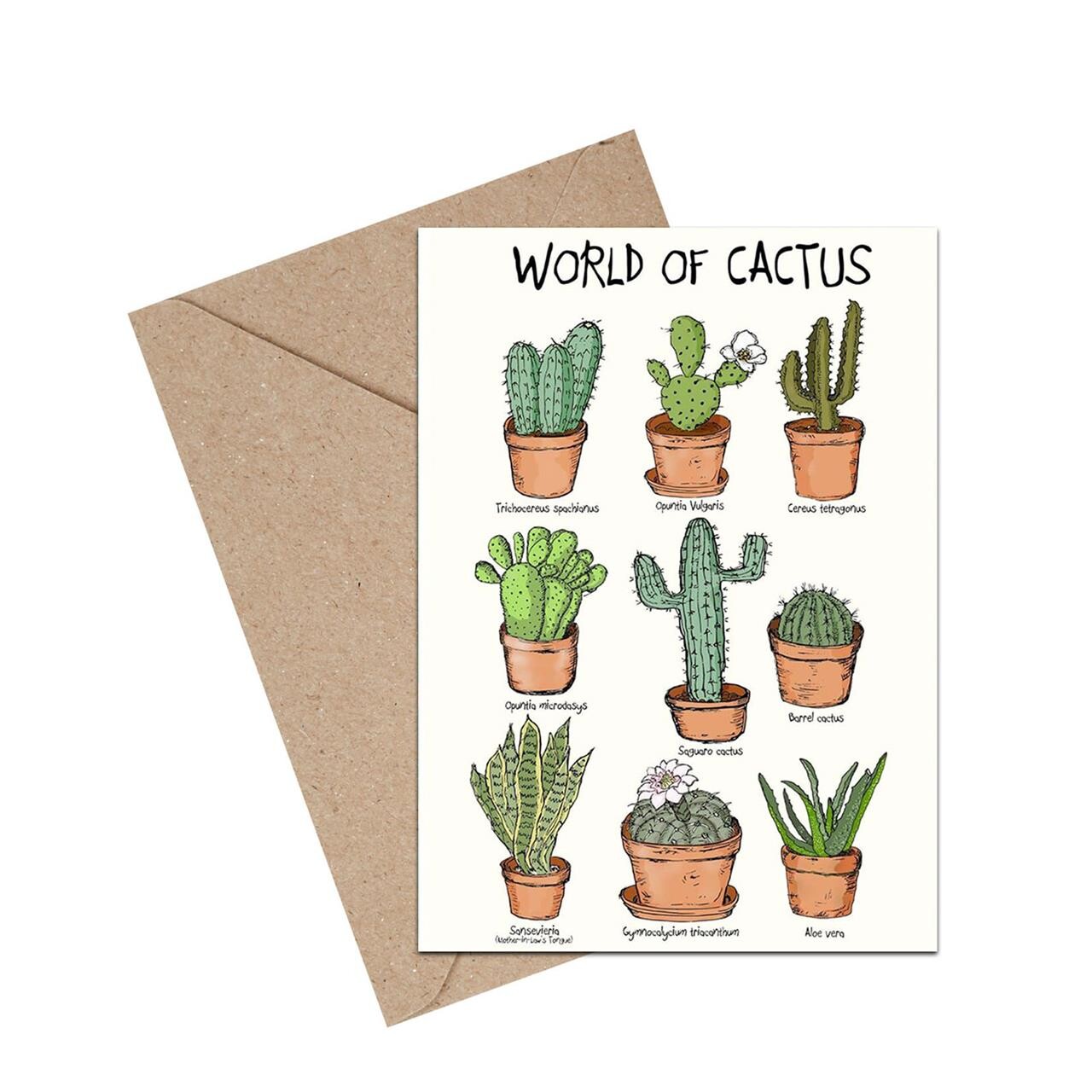 Mouse and Pen Illustration MOUSE AND PEN World Of Cactus A6 kort