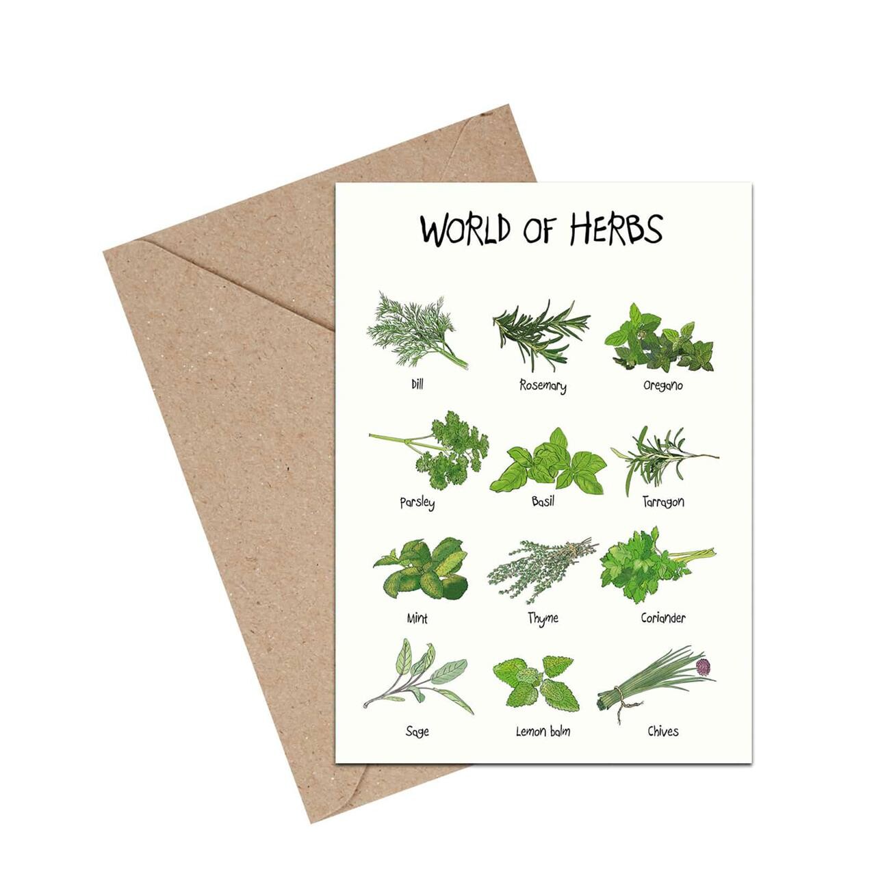 Mouse and Pen Illustration MOUSE AND PEN World Of Herbs A6 kort