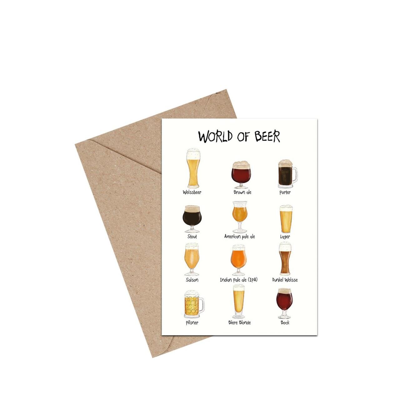 Mouse and Pen Illustration MOUSE AND PEN World of Beer A6 kort