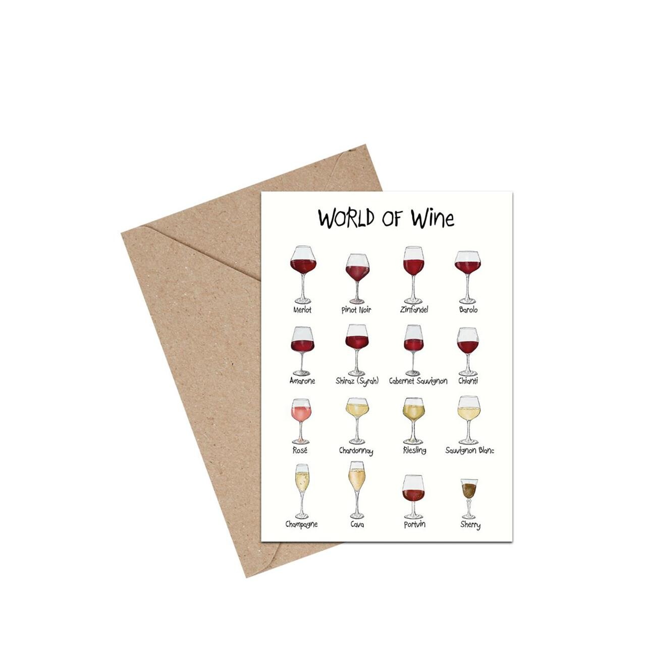 Mouse and Pen Illustration MOUSE AND PEN World of Wine A6 kort