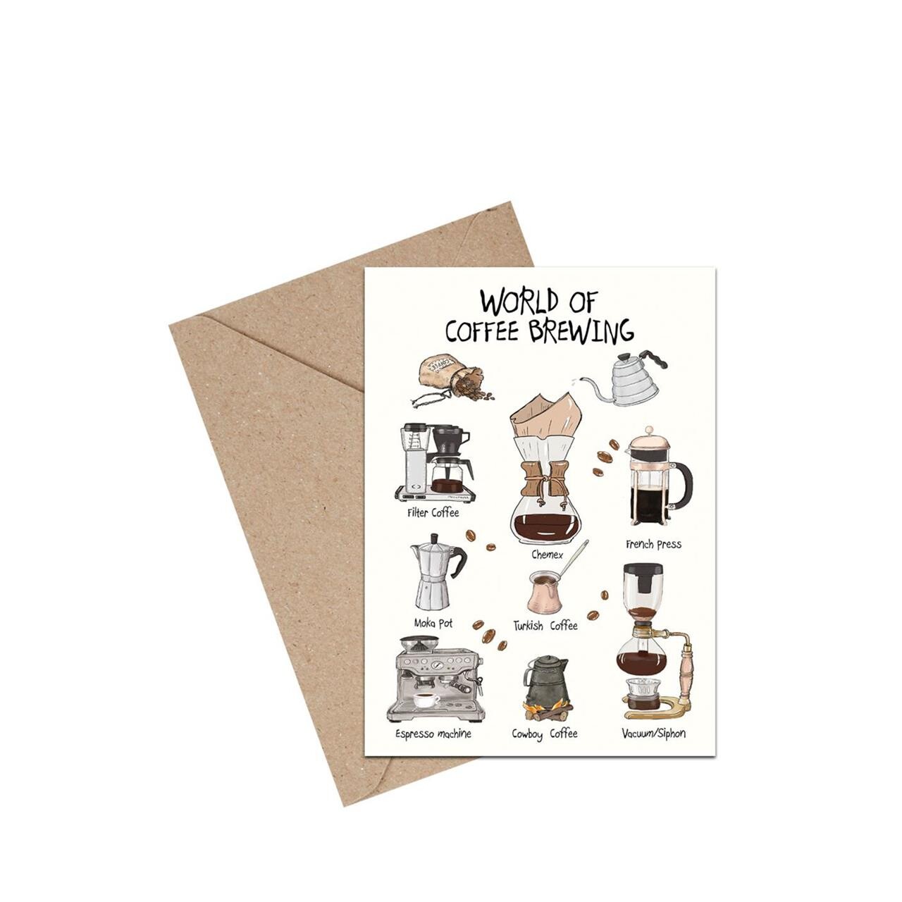 MOUSE AND PEN World of Coffee Brewing A6 kort