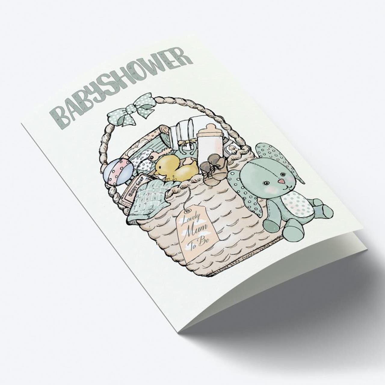 Mouse and Pen Illustration MOUSE AND PEN Babyshower A7 kort
