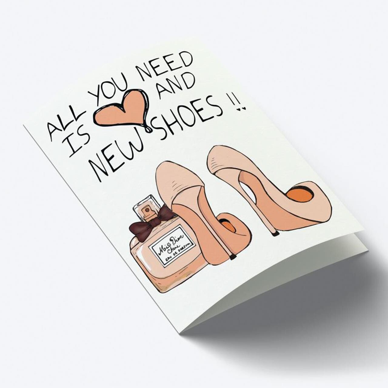 MOUSE AND PEN All you need is Love and new shoes A7 kort