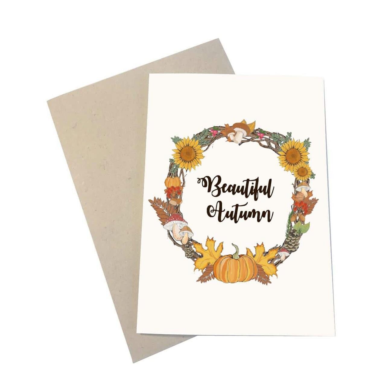 Mouse and Pen Illustration MOUSE AND PEN Beautiful Autumn A6 kort