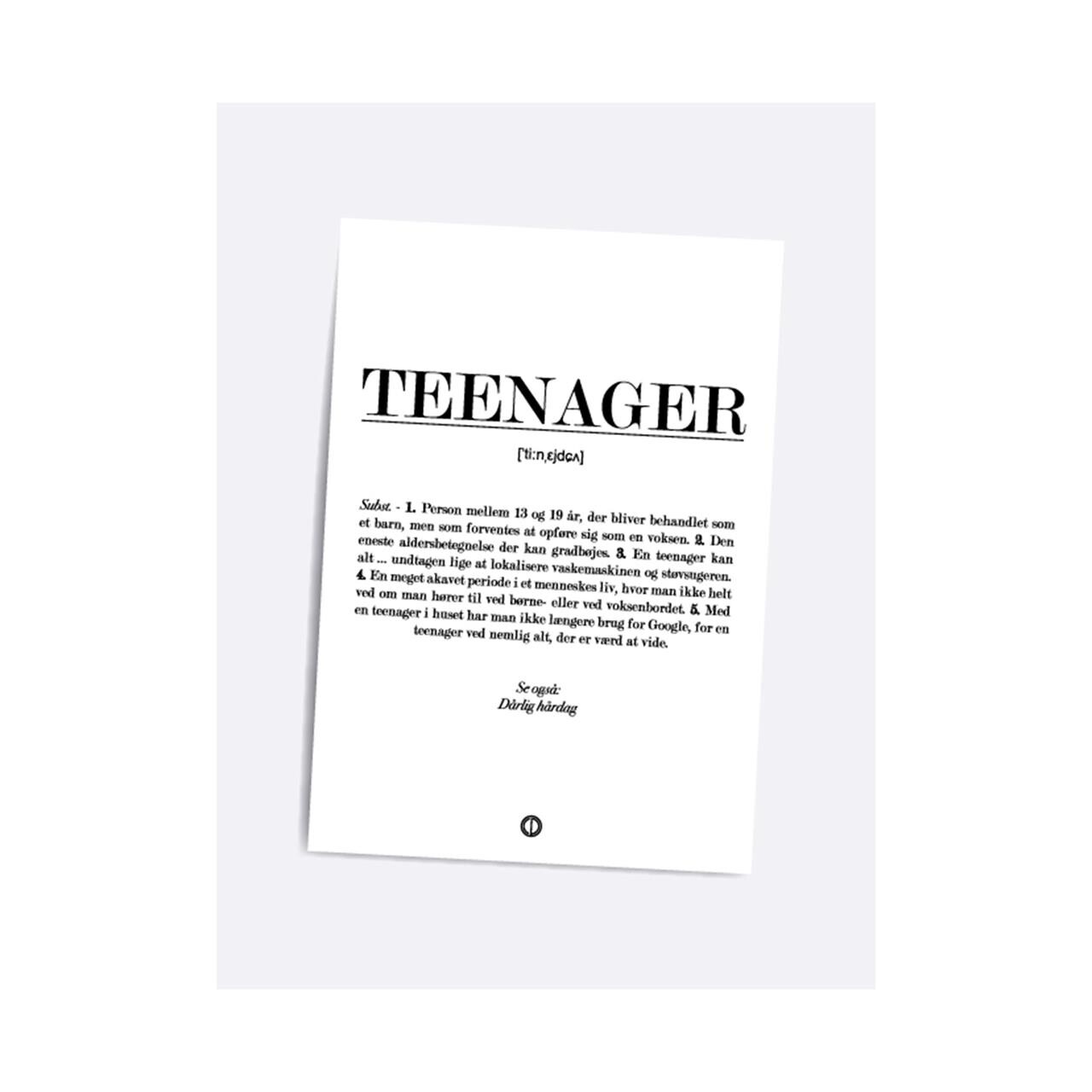 DIALÆGT/CITATPLAKAT Teenager Definitions