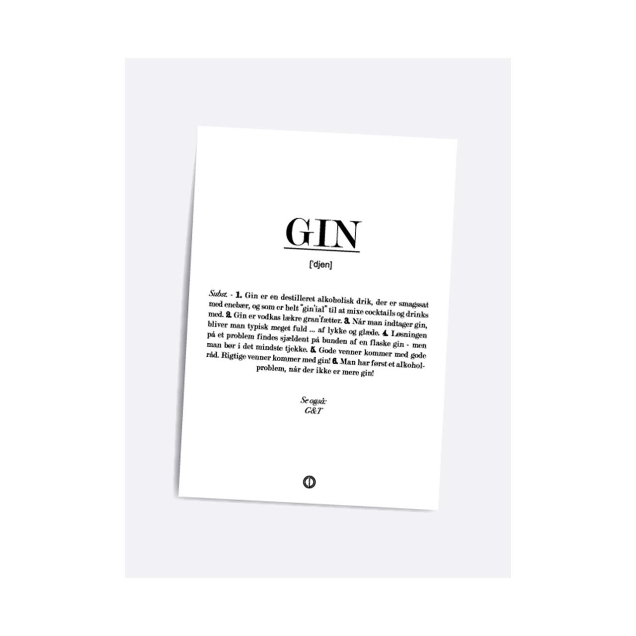 DIALÆGT/CITATPLAKAT Gin Definitions