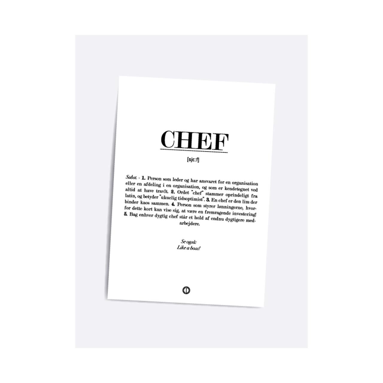 DIALÆGT/CITATPLAKAT Chef Definitions