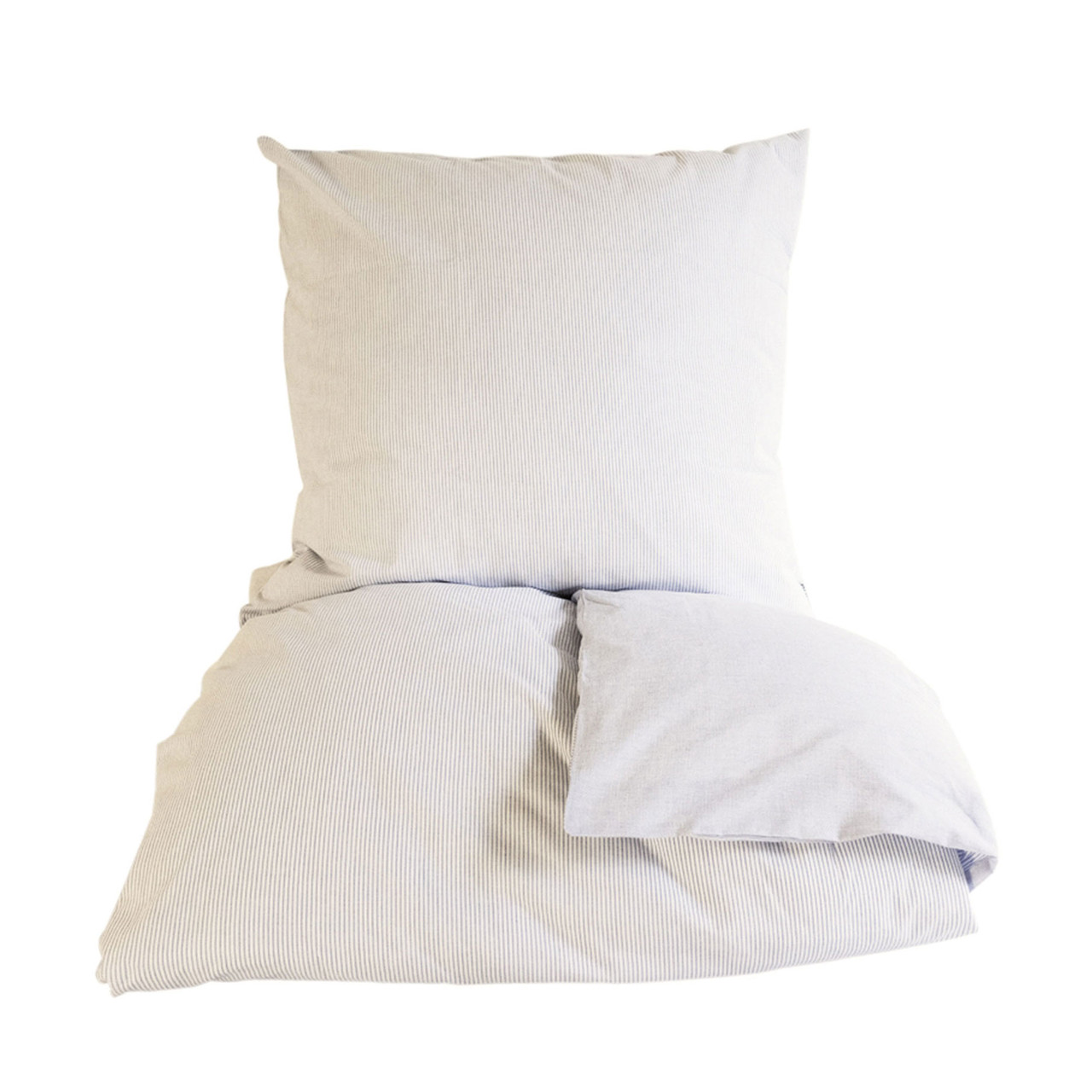 OMHU Mini strib sengetøj 140×200 cm sand/hvid