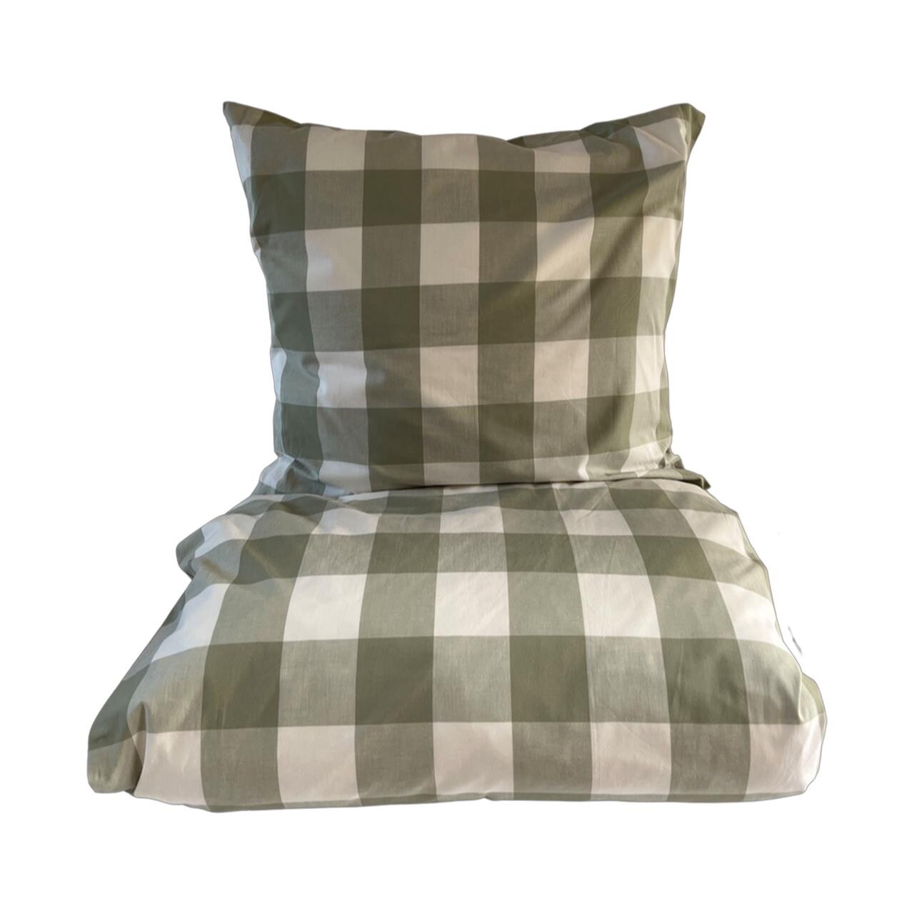 OMHU Blok tern sengetøj 140×200 cm dusty green