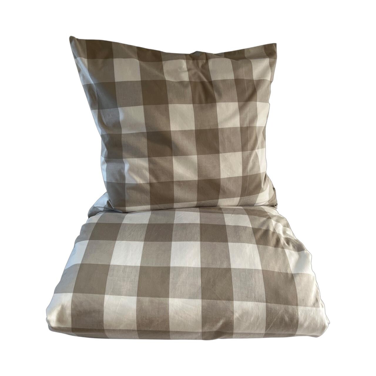 OMHU Blok tern sengetøj 140×220 cm mud/off white