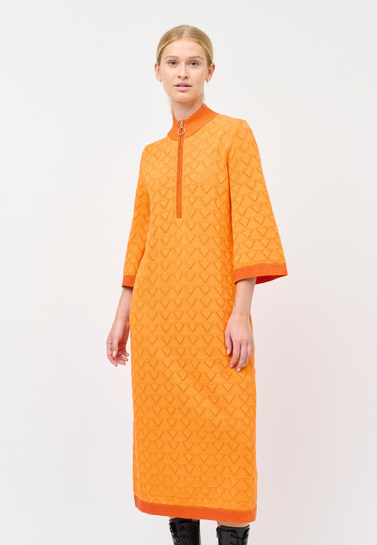CRÉTON CRRebel strik kjole (ORANGE XL)