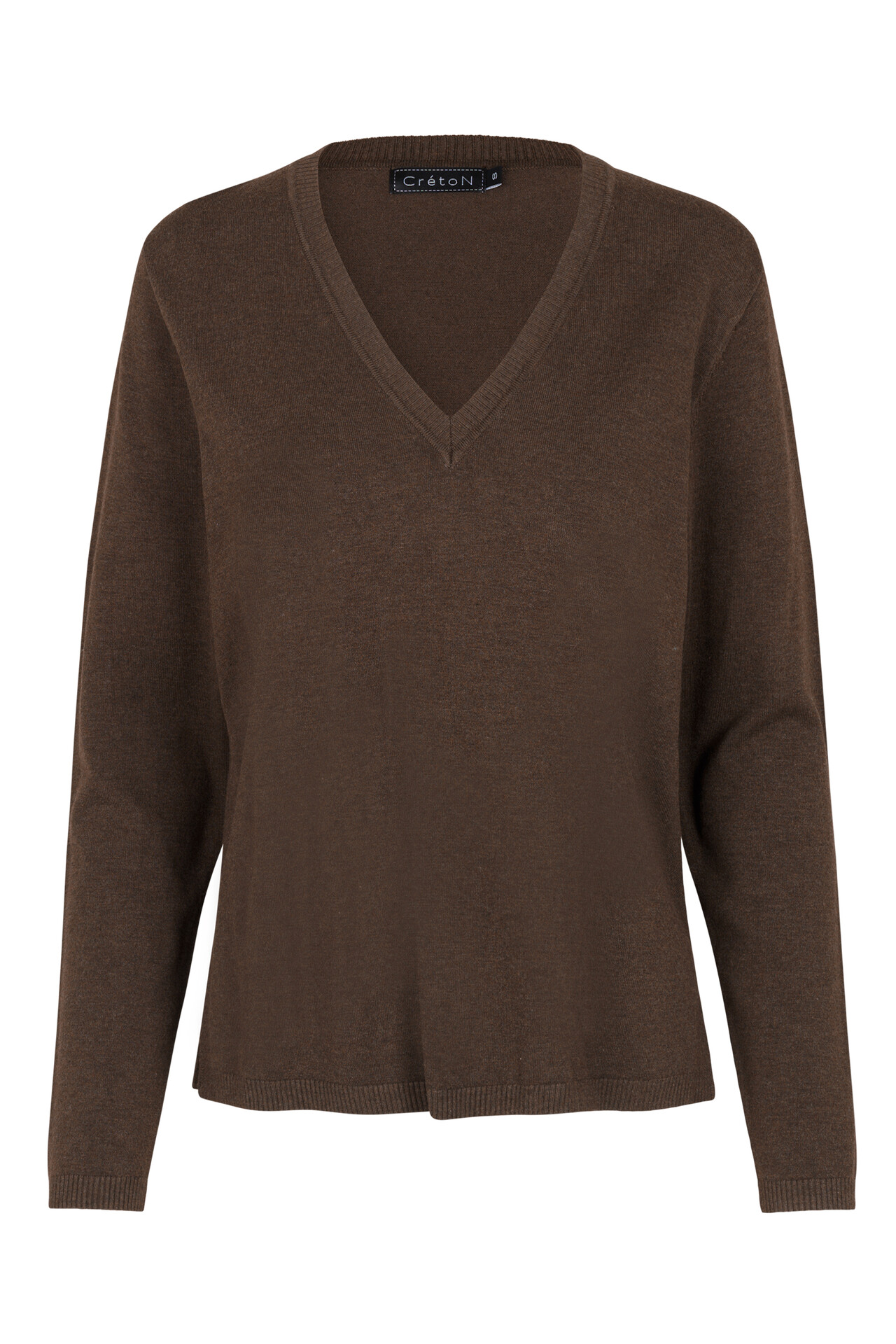 CRÉTON Wicky v-hals sweater (COFFEE MELANGE L)
