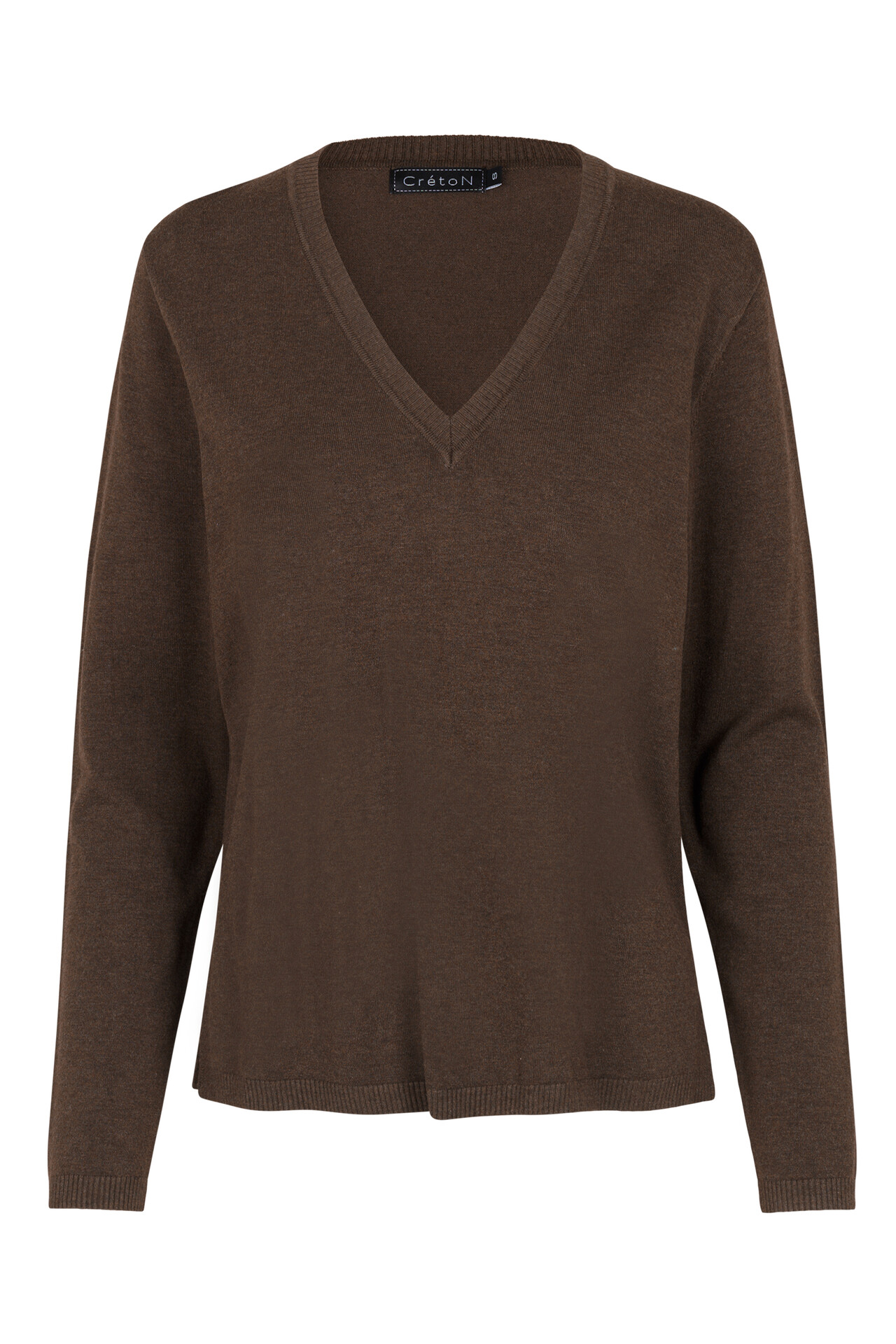 CRÉTON Wicky v-hals sweater (COFFEE MELANGE XL)