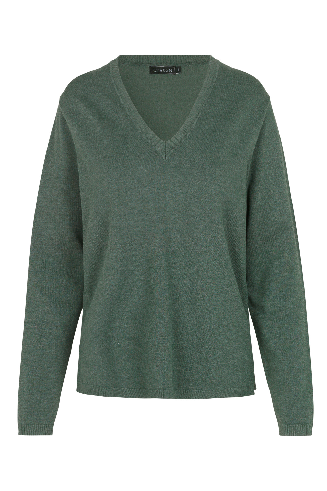 CRÉTON Wicky v-hals sweater (MØRK GRØN L)
