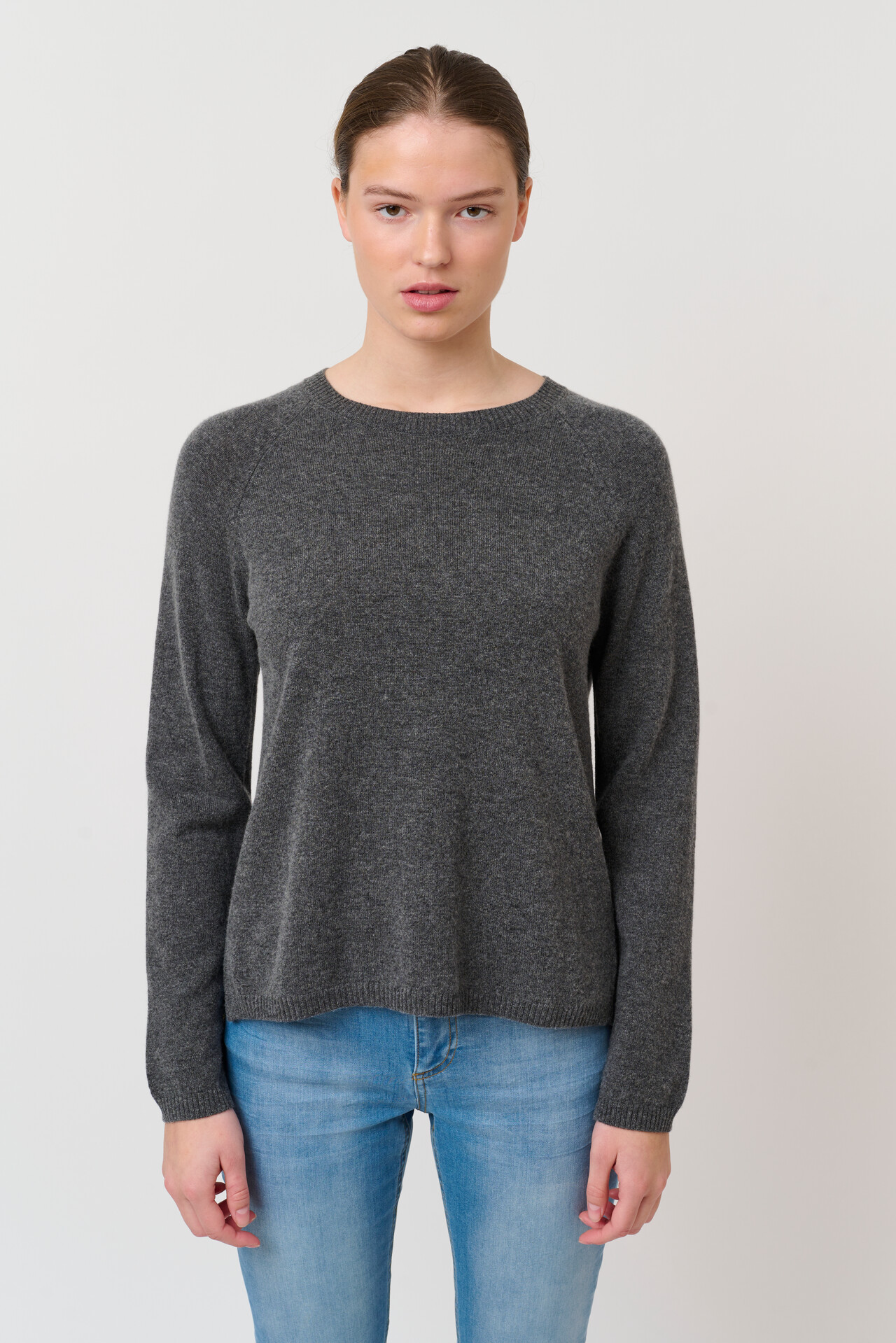 CRÉTON CRLinea kashmir sweater (MØRK GRÅ MELERET XL)