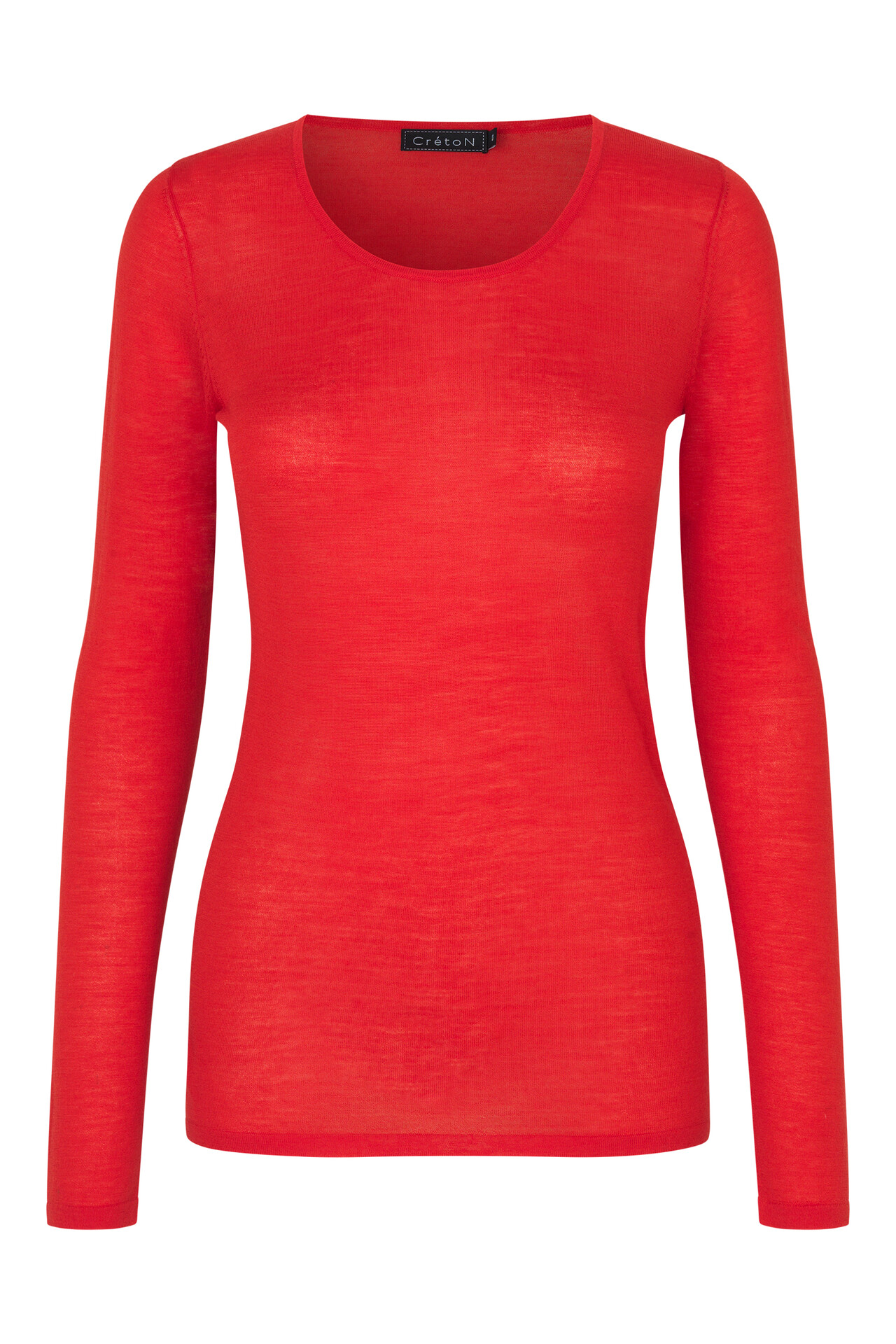 CRÉTON Indie merino bluse (POPPY RED L)